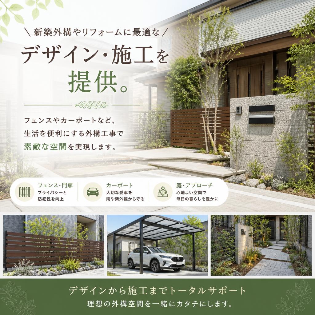 外構工事でおしゃれに！あなたの空間を彩る