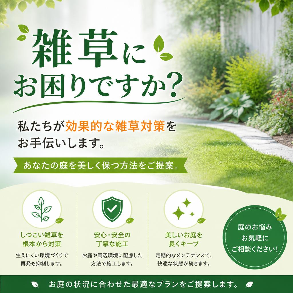 雑草対策の専門家が対応