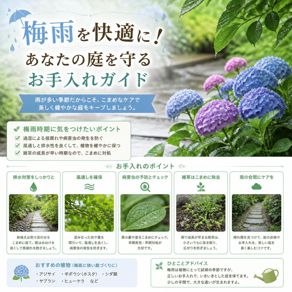 梅雨を快適に！あなたの庭を守るお手入れガイド
