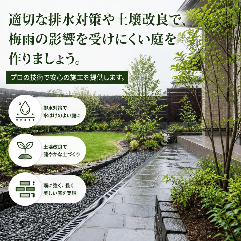 庭の改修で雨対策を