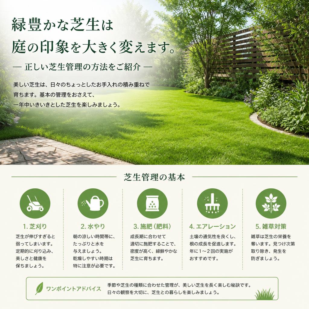 5. 芝生管理で健康的な庭づくり