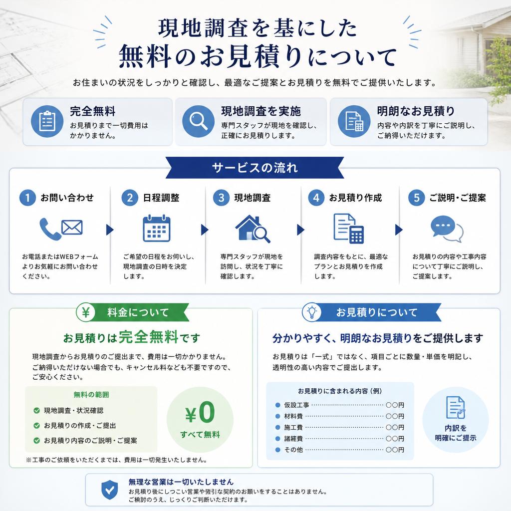 無料お見積りのご案内