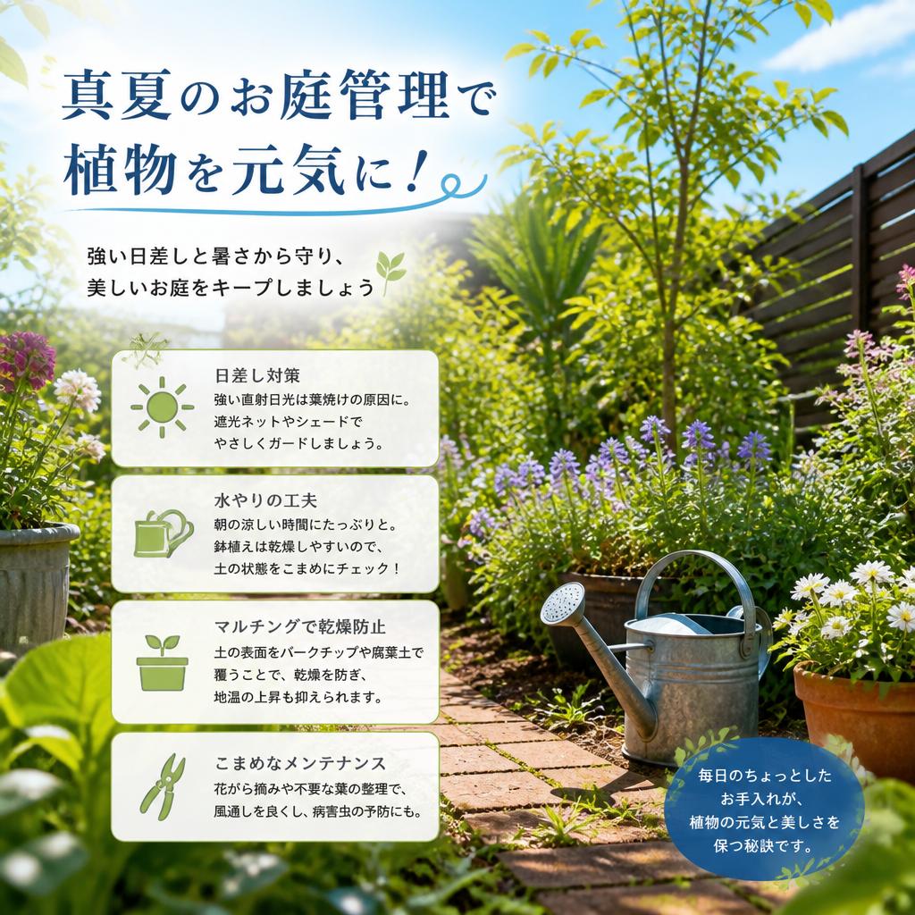 真夏のお庭管理で植物を元気に！