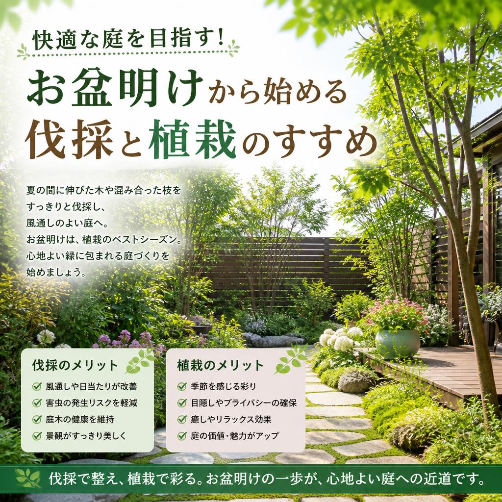 快適な庭を目指す！お盆明けから始める伐採と植栽のすすめ