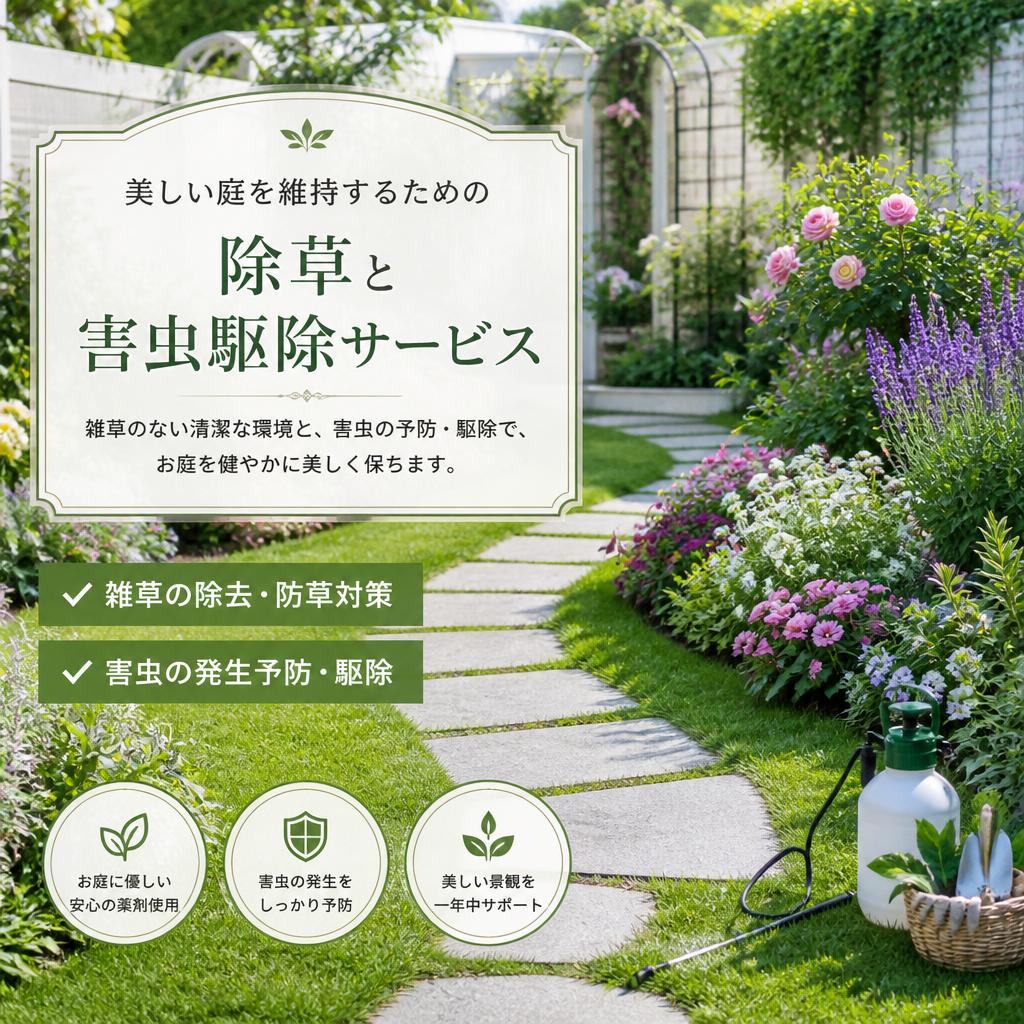 美しい庭を維持するための除草と害虫駆除サービス